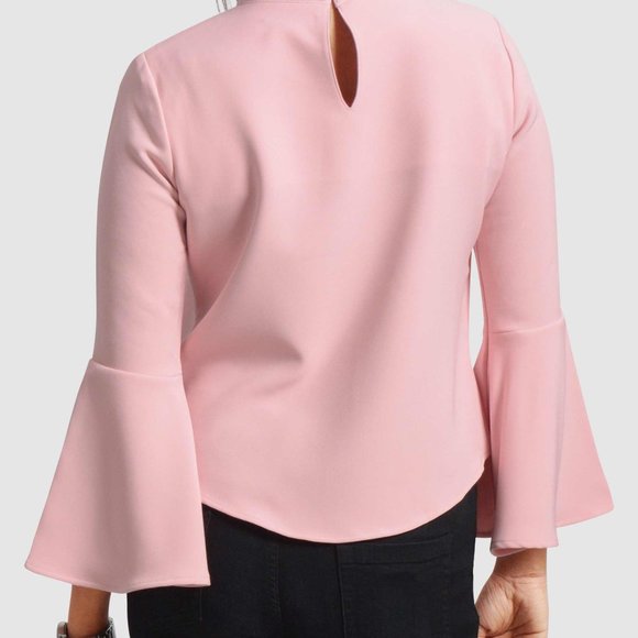 OLGYN Women’s Bell-Sleeve Pink Top - Picture 3 of 5